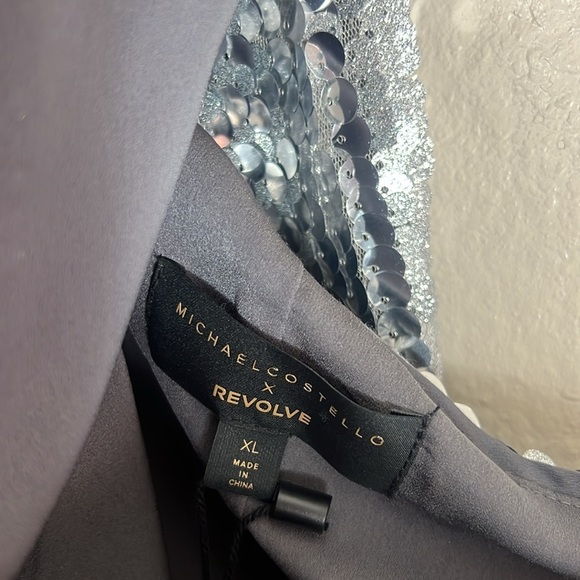 Michael Costello Hudson Silver Sequin Maxi Gown - Picture 4 of 7